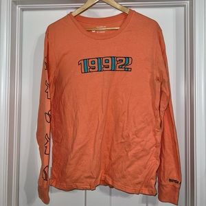 Dutch Bros long sleeve T-shirt, size XL, color is orange